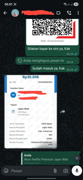 Testimoni Canva Pro (Bisnis) — screenshot asli pelanggan Jajan Web